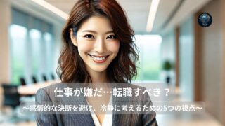 仕事が嫌だ…転職すべき？