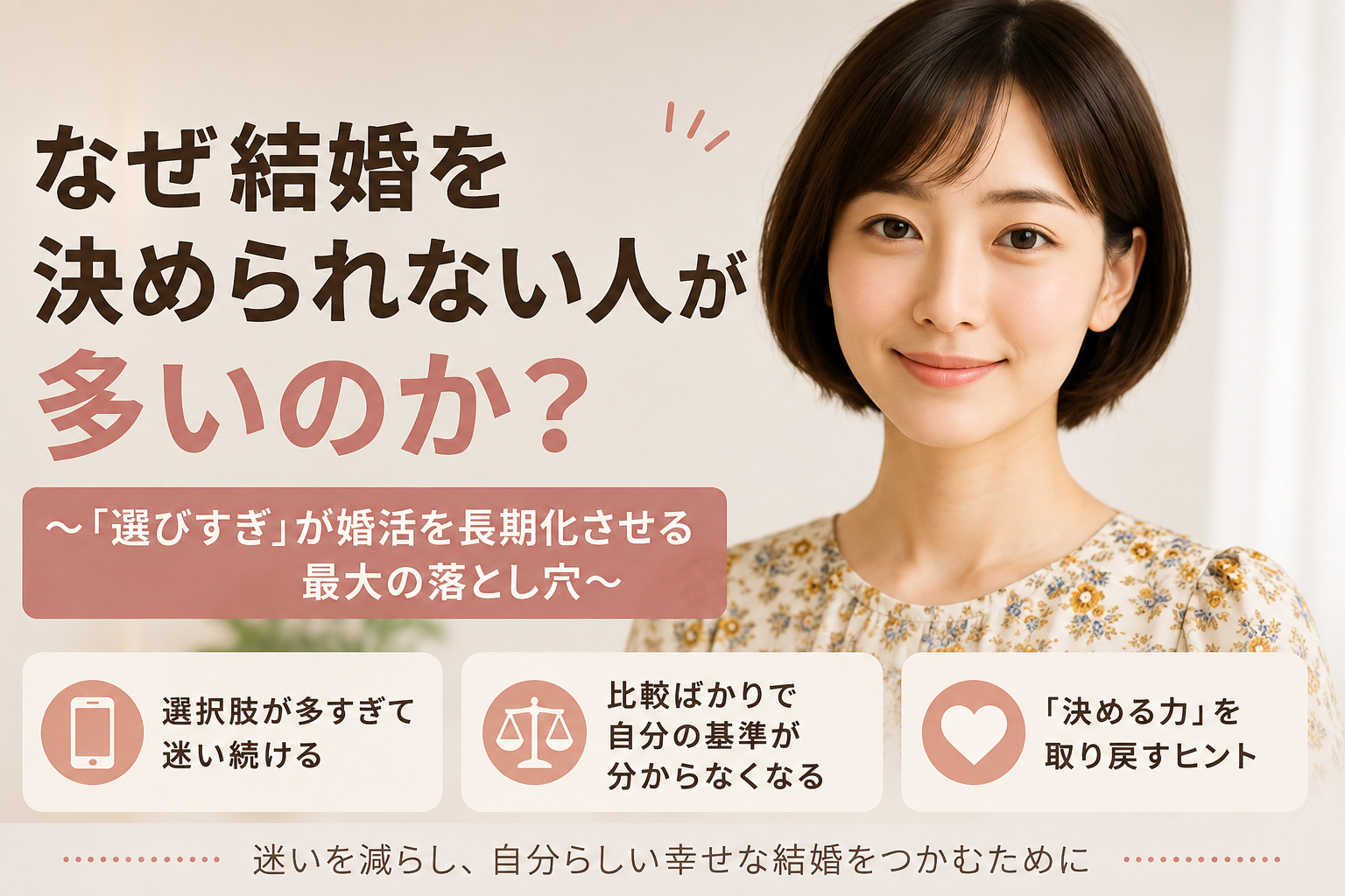 婚活で「決められない」と感じるのはなぜ？